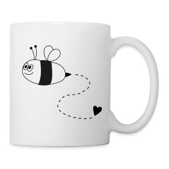Biene mit Herz - Tasse - Weiß - Rechts