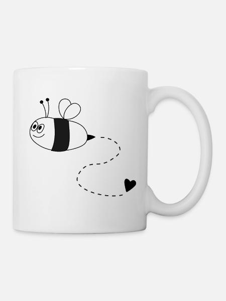 Bee with heart - Mug - white