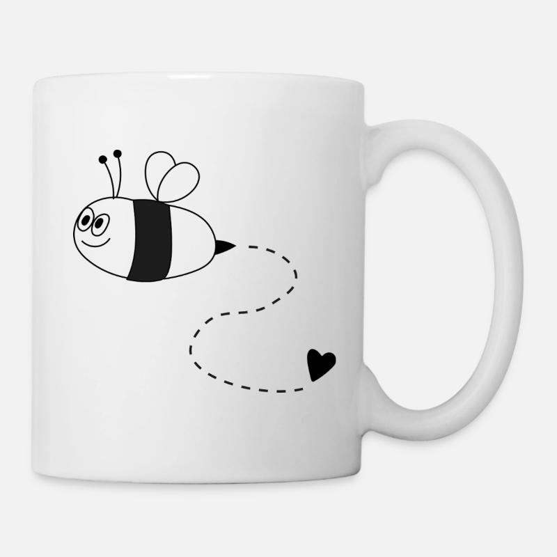 Biene mit Herz - Tasse - Weiß