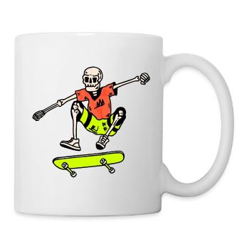 Neon Skate-Skelett – Ollie Retro 90er - Tasse - Weiß - Rechts