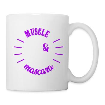 Puissance Féminine Muscle et Mascara Cadeau Femme - Mug blanc - blanc - Droite