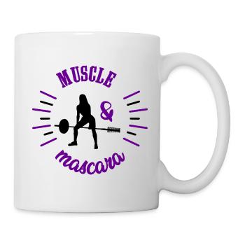 Élégance Athlétique Muscle et Mascara Idée Cadeau - Mug blanc - blanc - Droite