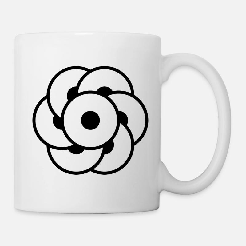 Fleur de crop circle – Art cosmique géométrique - Mug blanc - blanc