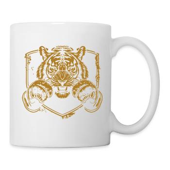Martial Tiger with Shield - Mug - white - Right