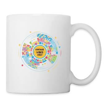 Retro splash of color design with vintage vibes - Mug - white - Right