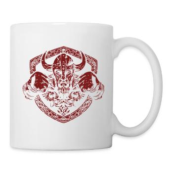 Nordic War God Helmet Design - Mug - white - Right