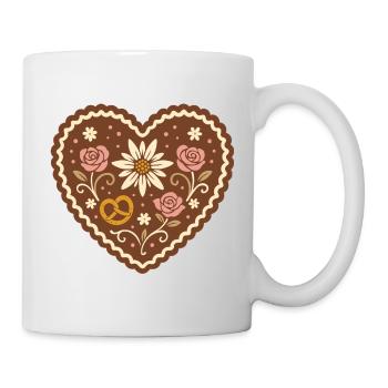 Lebkuchenherz Volksfest - süß & traditionell - Tasse - Weiß - Rechts