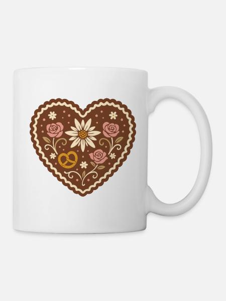 Lebkuchenherz Volksfest - süß & traditionell - Tasse - Weiß