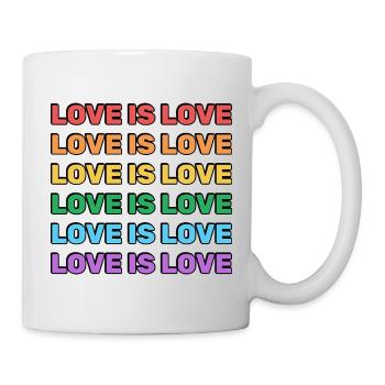 Rainbow Love Is Love LGBT Pride Merch - Tasse - Weiß - Rechts