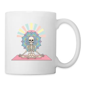 Illustration de mandala de yoga squelette - Mug blanc - blanc - Droite