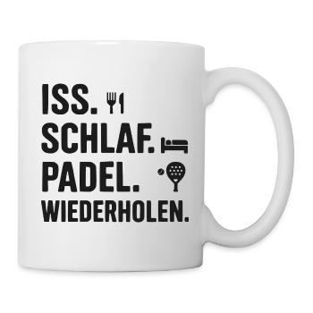 Padel Lifestyle – Manger Dormir Répéter | Joueur - Mug blanc - blanc - Droite