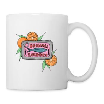 Les sardines originales peuvent être conçues par le pop art avec des oranges - Mug blanc - blanc - Droite
