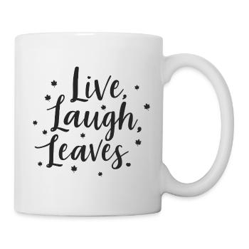 Leben Lachen Blätter Glücklich Herbst Ernte Herbst - Tasse - Weiß - Rechts