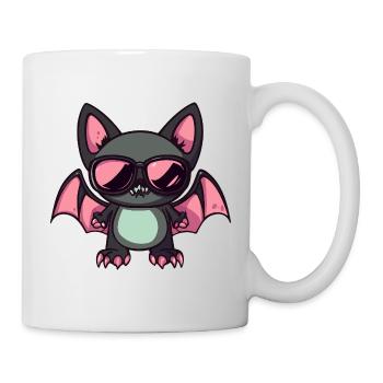 Cute vampire cat with sunglasses - Mug - white - Right