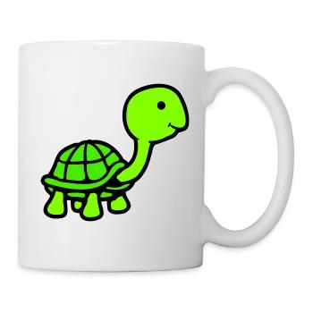 Turtle long neck smiling happy funny - Mug - white - Right