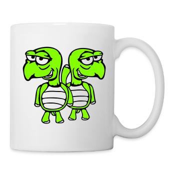 2 turtles friends funny silly embarrassing team - Mug - white - Right