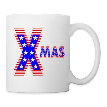 American Patriotic Neon Design XMAS - Mug - white - Right