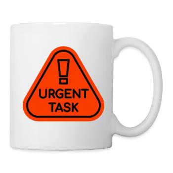 Prioritätssignal für dringende Aufgaben - Tasse - Weiß - Rechts