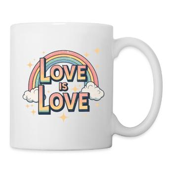 L'amour est l'amour – T-shirt arc-en-ciel rétro vintage - Mug blanc - blanc - Droite