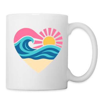 Summer Heart – Wave & Sunset - Tasse - Weiß - Rechts