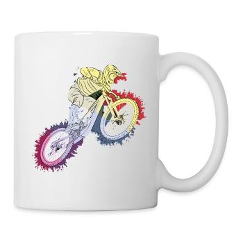 Rainbow-style mountain bike adventure - Mug - white - Right