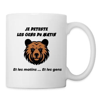 Tête d'ours en colère - Mug blanc - blanc - Droite
