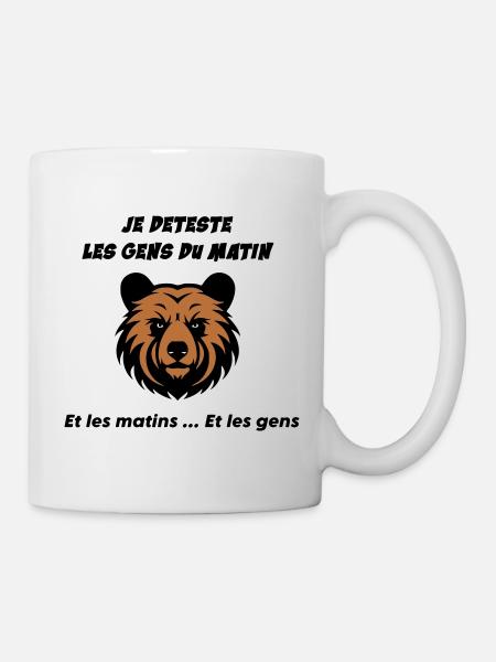 Tête d'ours en colère - Mug blanc - blanc