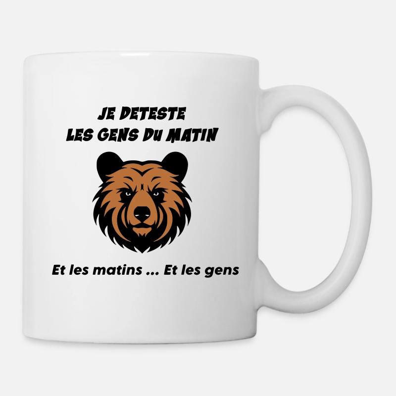 Tête d'ours en colère - Mug blanc - blanc