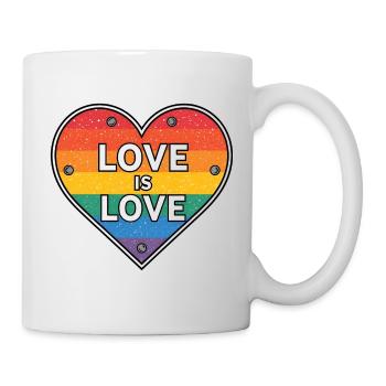 Love Is Love – Rainbow Heart Sign - Mug - white - Right