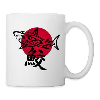Black shark and red sun - Mug - white - Right