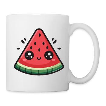Tranche de pastèque kawaii - Mug blanc - blanc - Droite
