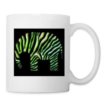 Green Zebra Print Abstract Design - Mug - white - Right