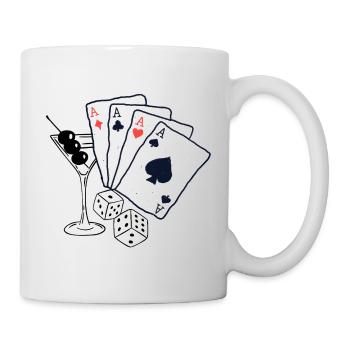 Conception de carte à jouer avec des motifs d’as - Mug blanc - blanc - Droite