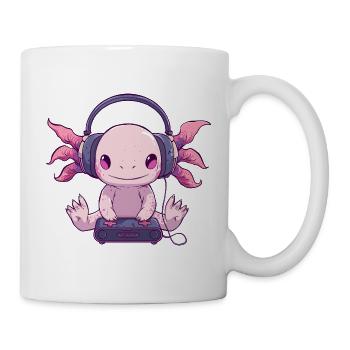 Fantasy creation of a cute axolotl gamer - Mug - white - Right