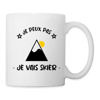 JE PEUX PAS. SKI. MONTAGNE. RAQUETTE. SNOW. SNOW - Mug blanc - blanc - Droite