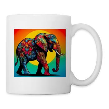 Elefant - Tasse - Weiß - Rechts