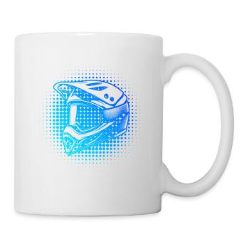 Digital Motocross Helm Design - Tasse - Weiß - Rechts