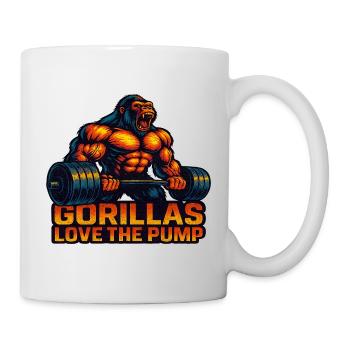 Bodybuilding Gym Fitness Gorillas Love the Pump - Mug - white - Right