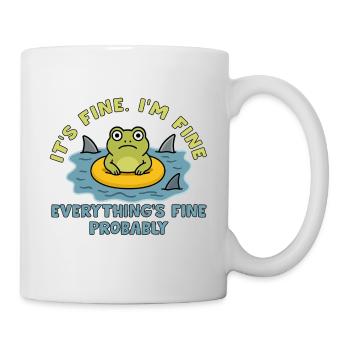 Humorous frog on swollen root - Mug - white - Right