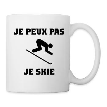 JE PEUX PAS. SKI. MONTAGNE. RAQUETTE. SNOW. HIVER - Mug blanc - blanc - Droite
