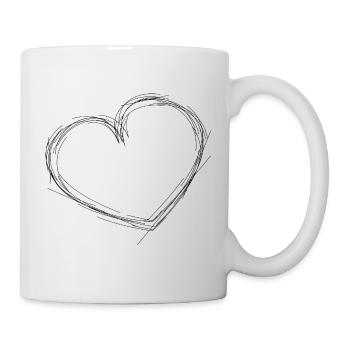 HEART. COUPLE. VALENTINE'S DAY. JUST MARRIED. Bachelorette party. - Mug - white - Right