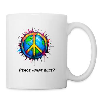 Symbole de paix dans le monde en éclaboussure colorée - Mug blanc - blanc - Droite