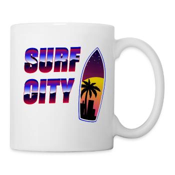 Surfer City Rétro - Mug blanc - blanc - Droite