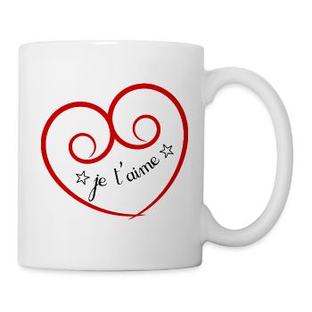 I LOVE YOU. HEART. COUPLE. VALENTINE'S DAY - Mug - white - Right