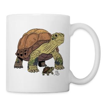 Tortue détaillée avec ourson - Mug blanc - blanc - Droite