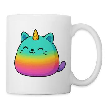 Pink Rainbow Unicorn Cat - Mug - white - Right