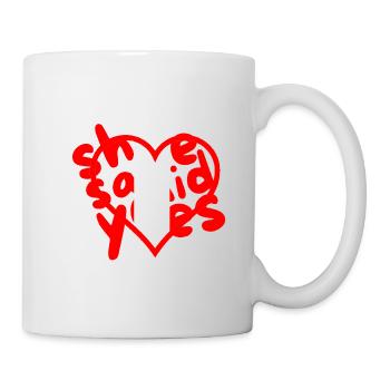 Herz mit Liebes- und Textakzent - Tasse - Weiß - Rechts