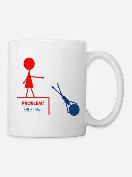 Drôle de dicton – problème ? Fait! - Mug blanc - blanc