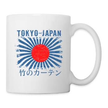 Tokio, Japan: Sonnenstrahlen und Bambus - Tasse - Weiß - Rechts