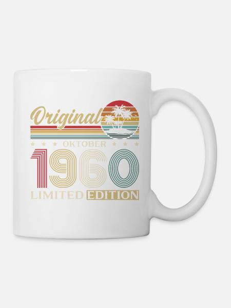 65. Geburtstag Original Oktober Jahrgang 1960  - Tasse - Weiß